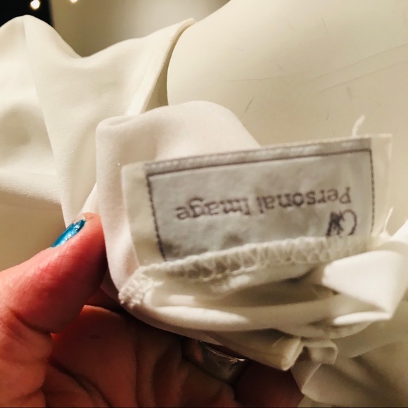 VINTAGE Prairie Goth White Lacey Detail Blouse M/L - Picture 8 of 8